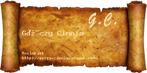 Géczy Cinnia névjegykártya